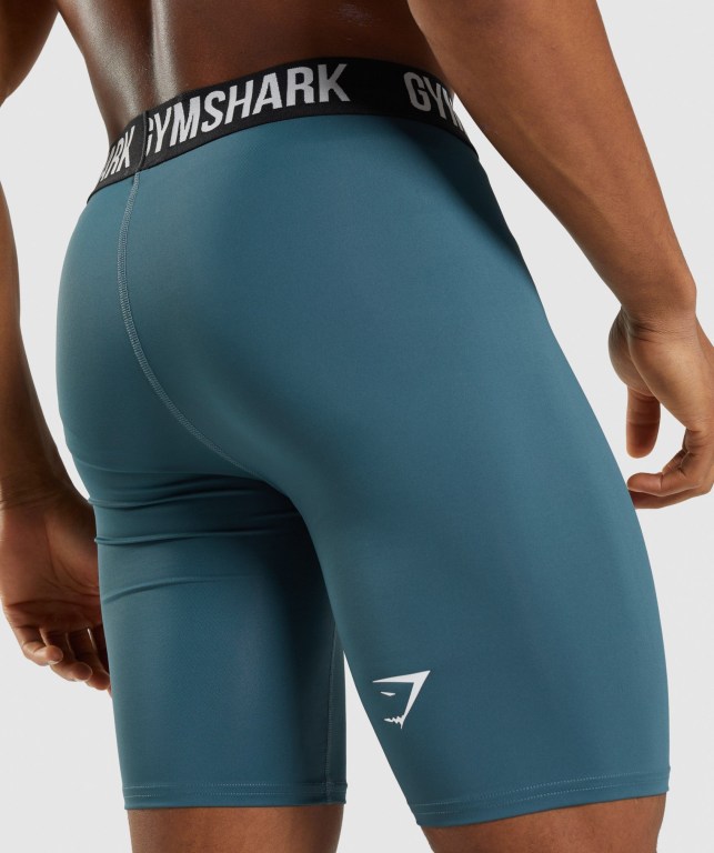 Turquoise Gymshark Element Baselayer Men's Shorts | US-93MVWUP