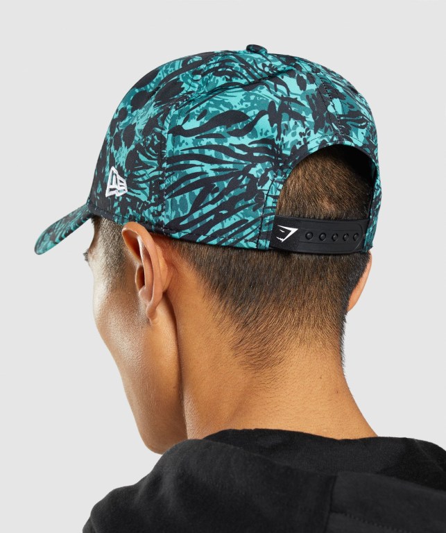 Turquoise Gymshark Manimal Snapback Men's Headwear | US-81TIOZH