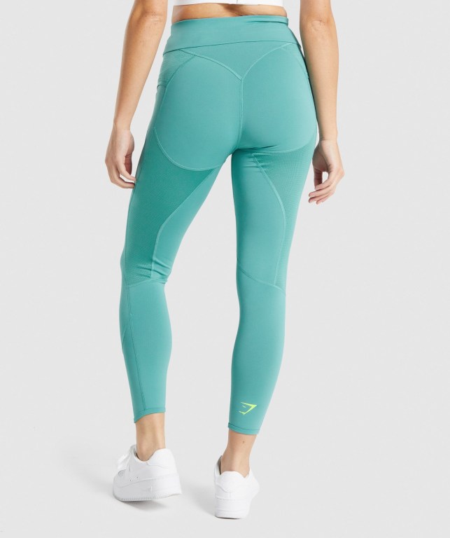 Turquoise Gymshark Pulse High Waisted Women's Leggings | US-14JPIRD