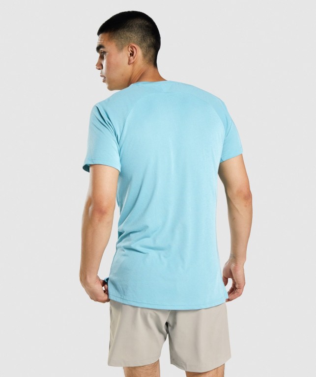 Turquoise Gymshark Studio Men's T Shirts | US-92EAVGR