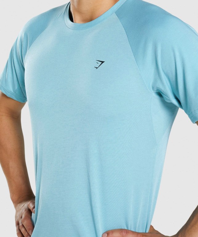 Turquoise Gymshark Studio Men's T Shirts | US-92EAVGR