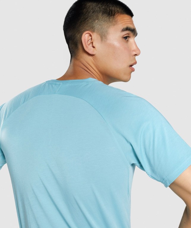 Turquoise Gymshark Studio Men's T Shirts | US-92EAVGR