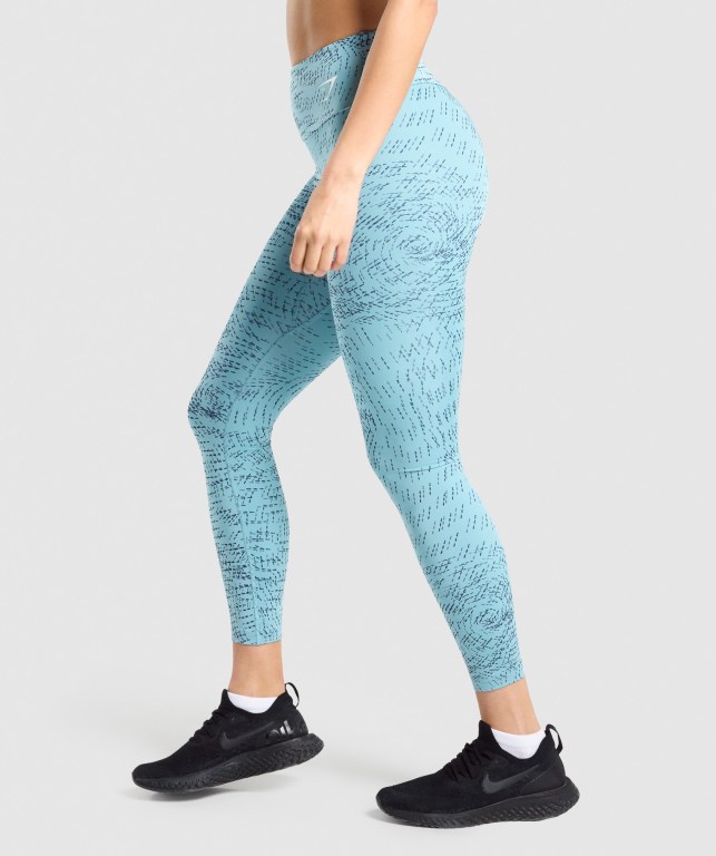 Turquoise Gymshark Training High Waisted Women's Leggings | US-53XLHEK