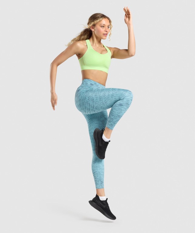 Turquoise Gymshark Training High Waisted Women's Leggings | US-53XLHEK