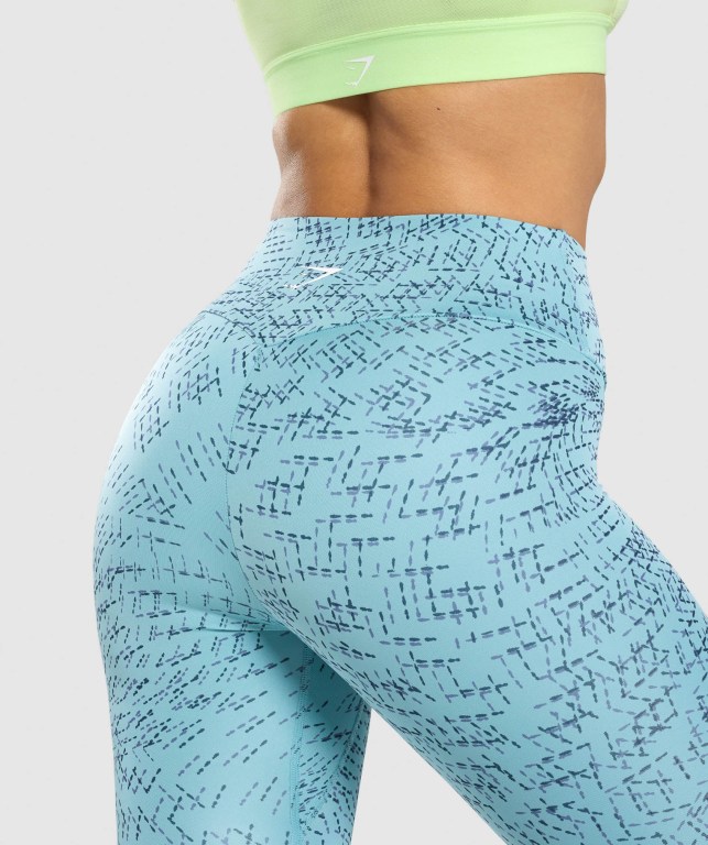 Turquoise Gymshark Training High Waisted Women's Leggings | US-53XLHEK