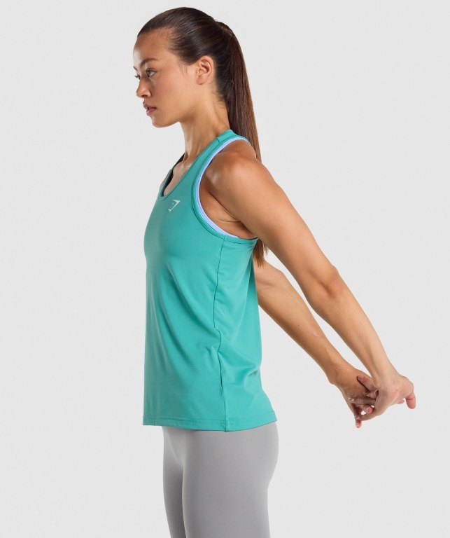 Turquoise Gymshark Training Women's Tank Tops | US-48DJNUV