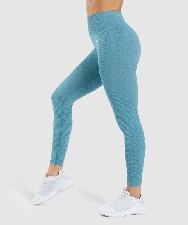 Turquoise Gymshark Vital Seamless 2.0 High Waisted Women's Leggings | US-68FDBIS