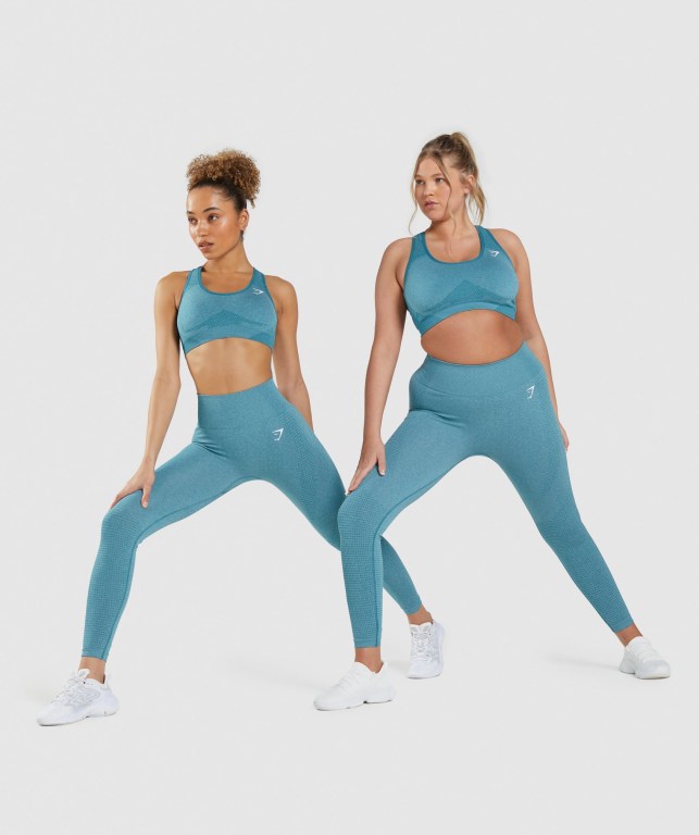 Turquoise Gymshark Vital Seamless 2.0 High Waisted Women's Leggings | US-68FDBIS