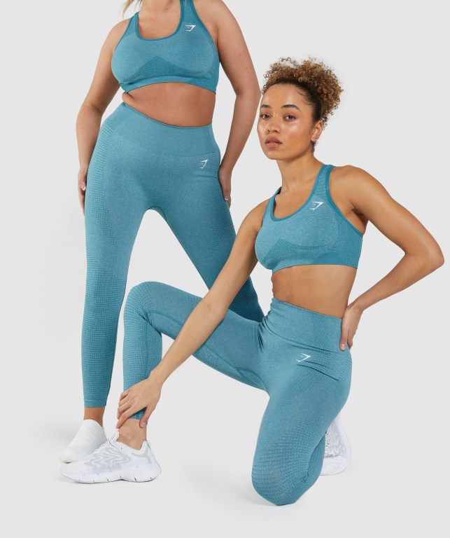 Turquoise Gymshark Vital Seamless 2.0 High Waisted Women's Leggings | US-68FDBIS