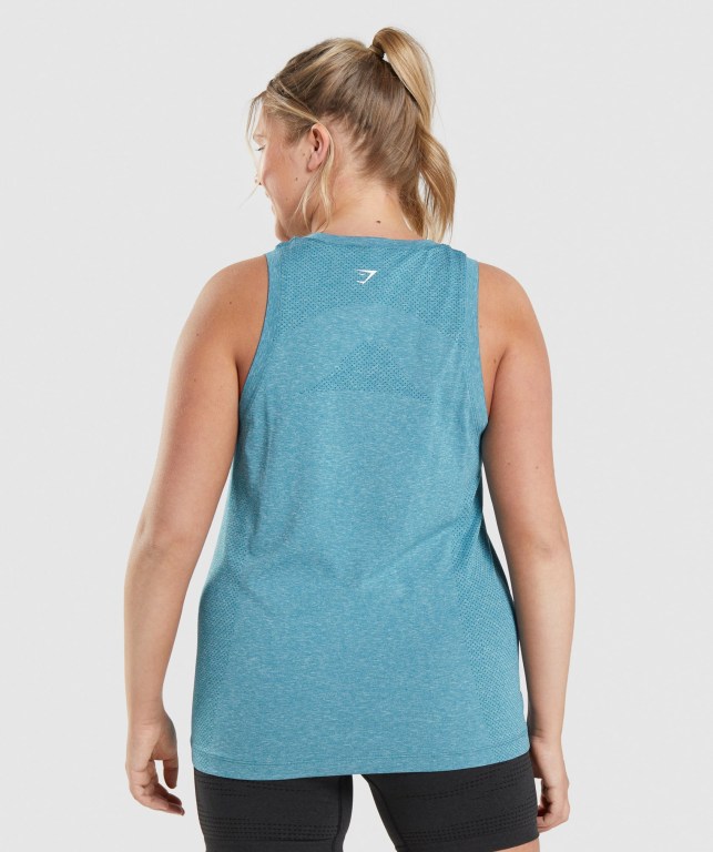 Turquoise Gymshark Vital Seamless 2.0 Light Women's Tank Tops | US-46SPHDQ