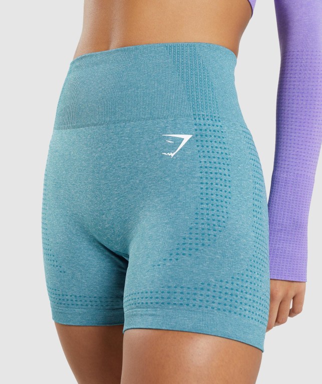 Turquoise Gymshark Vital Seamless 2.0 Women's Shorts | US-23FDSBA