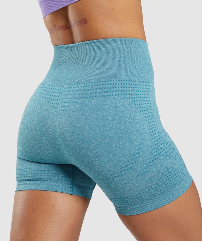 Turquoise Gymshark Vital Seamless 2.0 Women's Shorts | US-23FDSBA