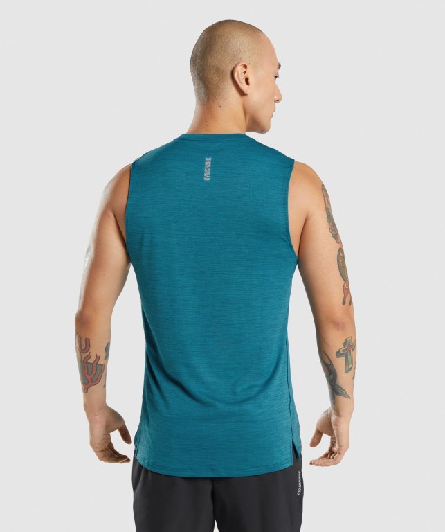 Turquoise / Turquoise Gymshark Speed Men's Tank Tops | US-59PJFEX