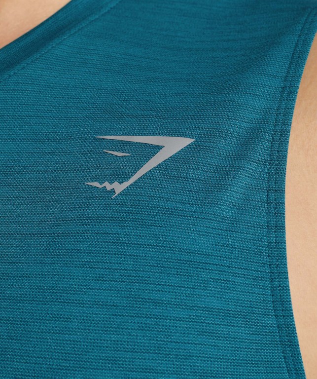 Turquoise / Turquoise Gymshark Speed Men's Tank Tops | US-59PJFEX