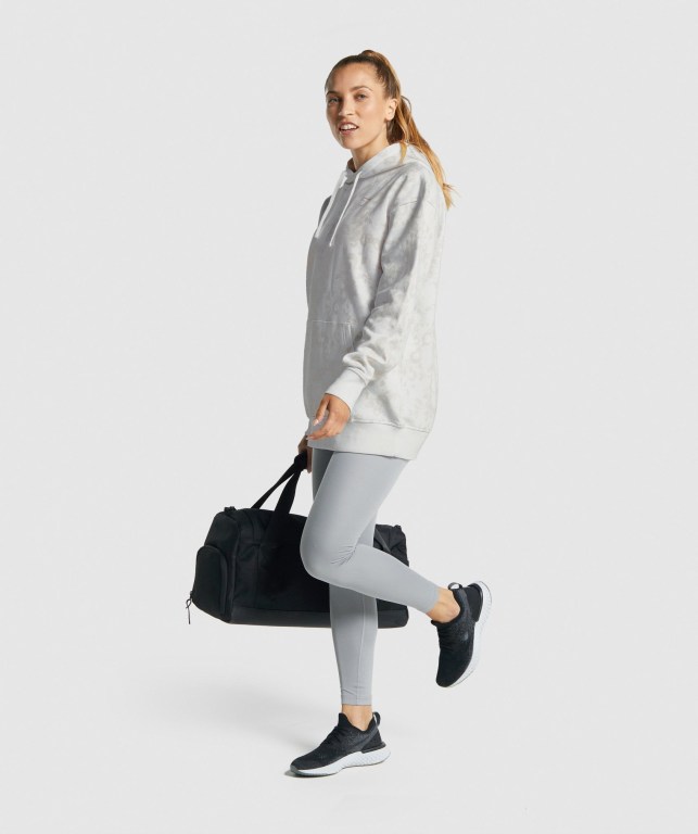 White / Cream Gymshark Animal Graphic Women's Hoodies | US-54SOQHT