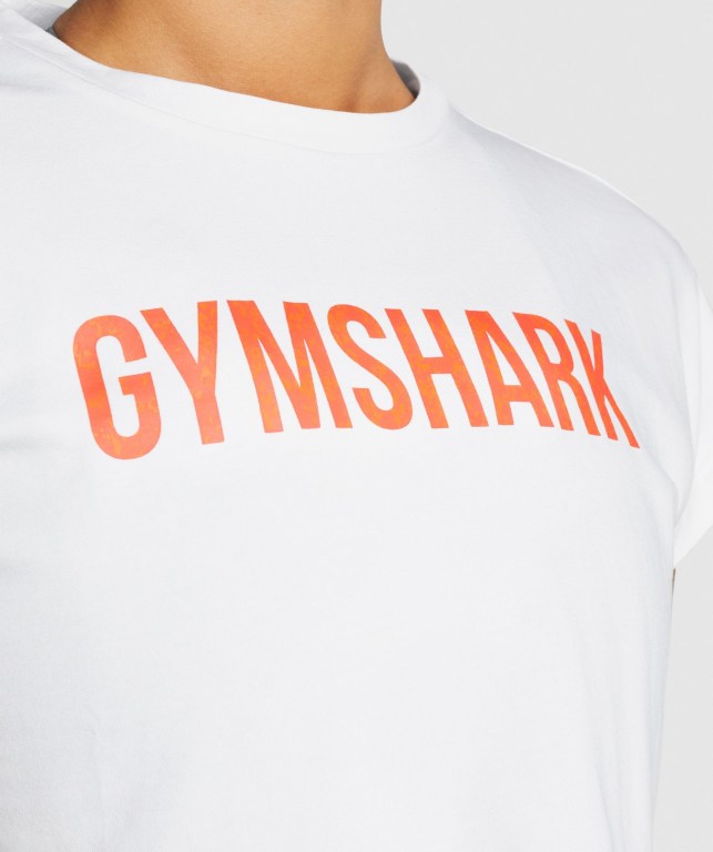 White Gymshark Animal Graphic Infill Crop Women's T Shirts | US-71WZLOK