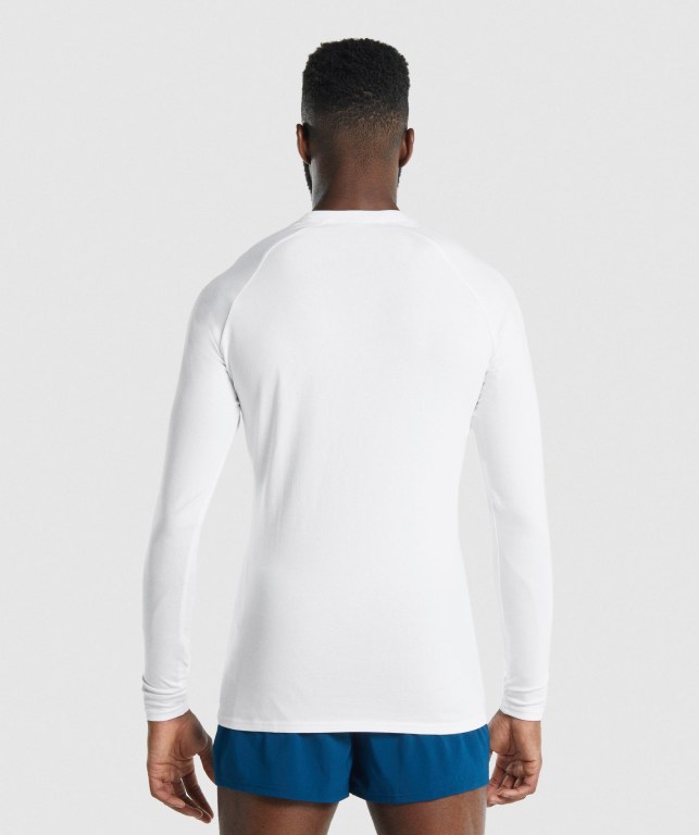 White Gymshark Apollo Men's T Shirts | US-73VENRB