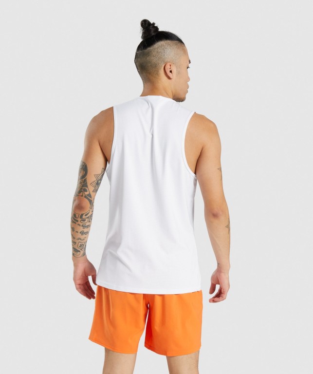 White Gymshark Arrival Men's Tank Tops | US-24QDMCZ