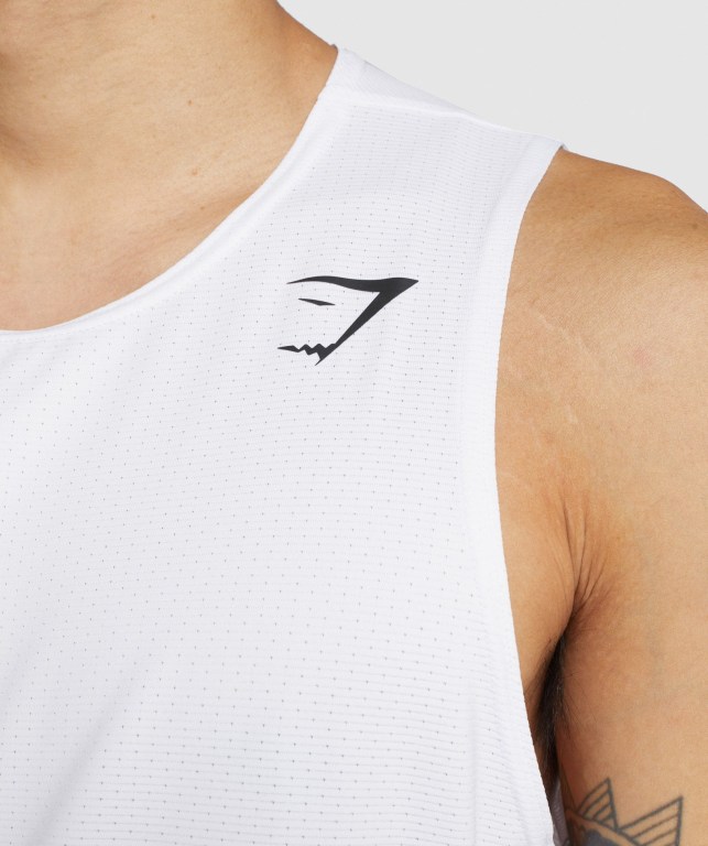 White Gymshark Arrival Men's Tank Tops | US-24QDMCZ