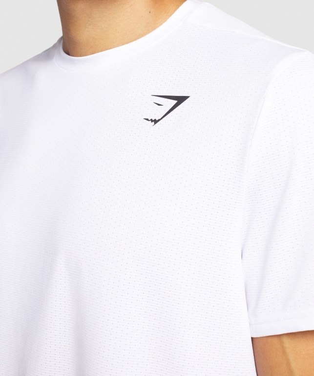 White Gymshark Arrival Regular Fit Men's T Shirts | US-30LFHAE