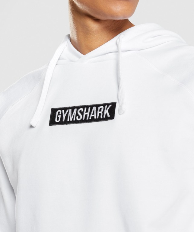 White Gymshark Central Men's Hoodies | US-46JBNSQ