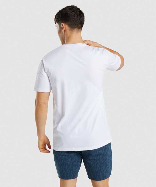 White Gymshark Critical Regular Fit Men's T Shirts | US-78YWRDB