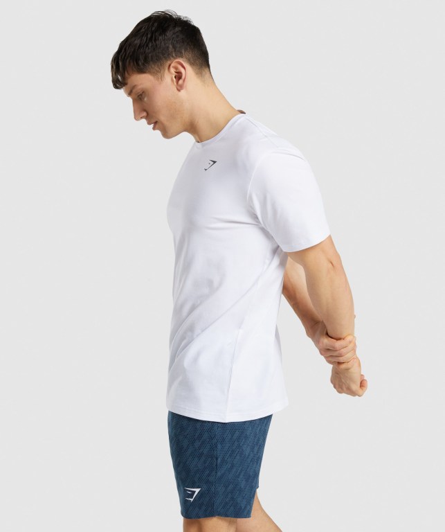 White Gymshark Critical Regular Fit Men's T Shirts | US-78YWRDB