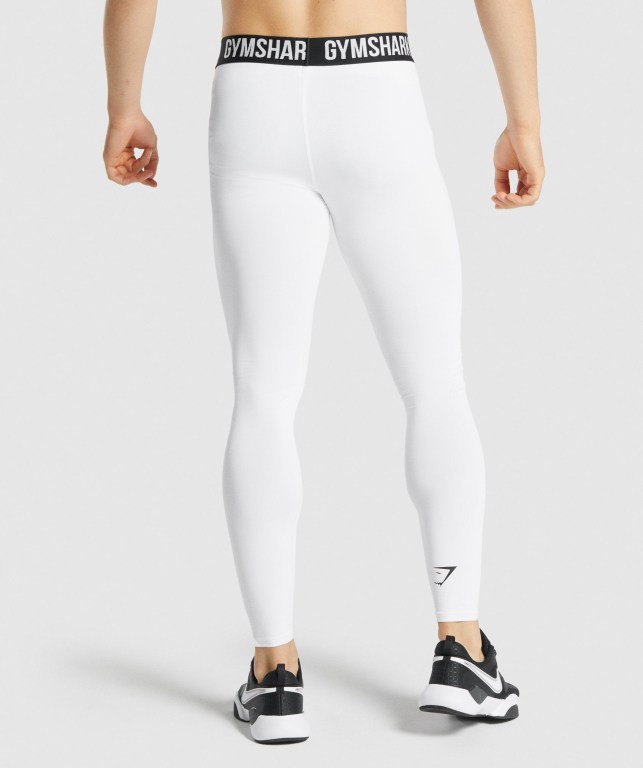 White Gymshark Element Baselayer Men's Joggers | US-20BILFX