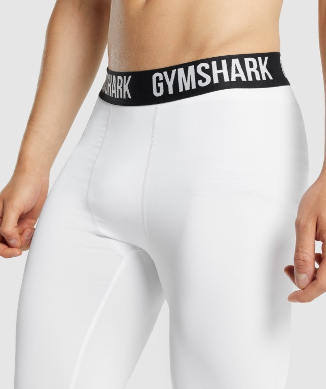 White Gymshark Element Baselayer Men's Joggers | US-20BILFX