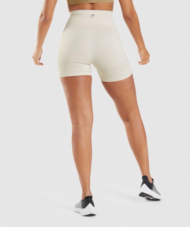 White Gymshark Energy Seamless Women's Shorts | US-48PDGLI