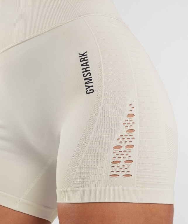 White Gymshark Energy Seamless Women's Shorts | US-48PDGLI