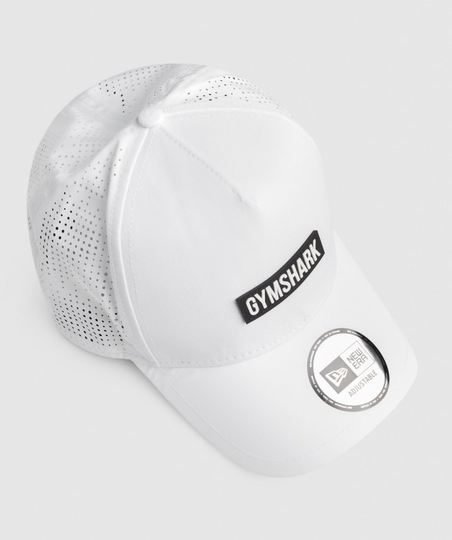 White Gymshark New Era E-Frame Trucker Men's Headwear | US-06QAJRE