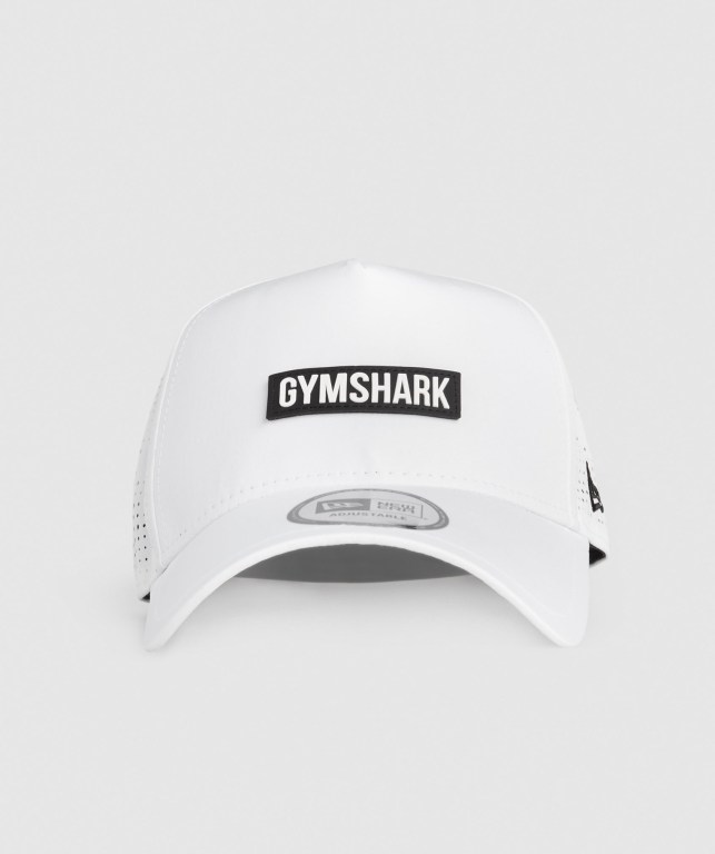 White Gymshark New Era E-Frame Trucker Men\'s Headwear | US-06QAJRE