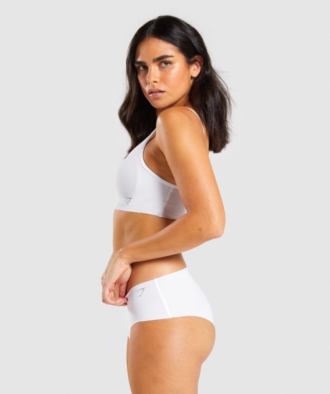 White Gymshark No VPL Bralette Women's Underwear | US-12TCBZA