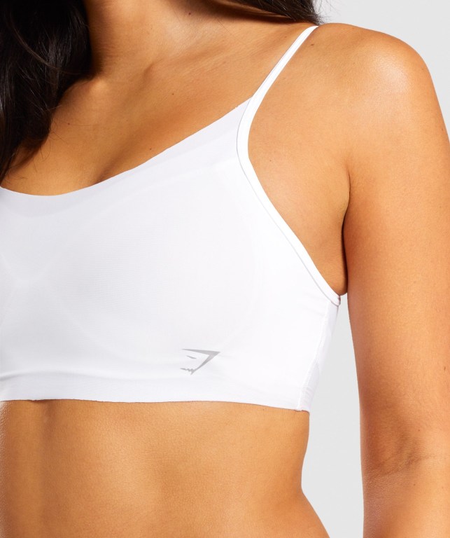 White Gymshark No VPL Bralette Women's Underwear | US-12TCBZA