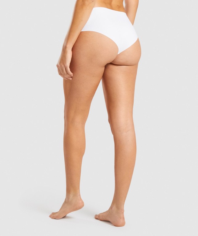 White Gymshark No VPL Hipster Women's Underwear | US-64FUHGT