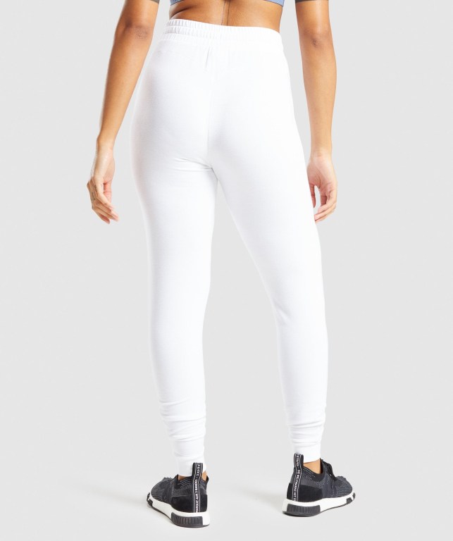 White Gymshark Pippa Training Women's Joggers | US-49LWBYZ