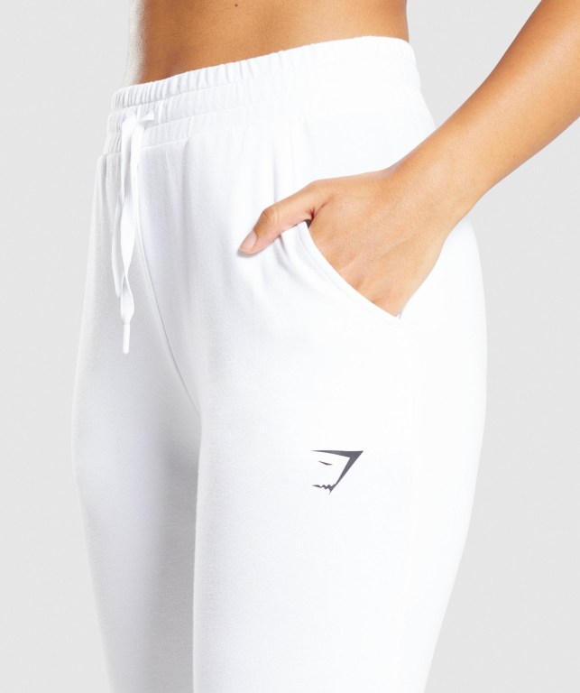 White Gymshark Pippa Training Women's Joggers | US-49LWBYZ