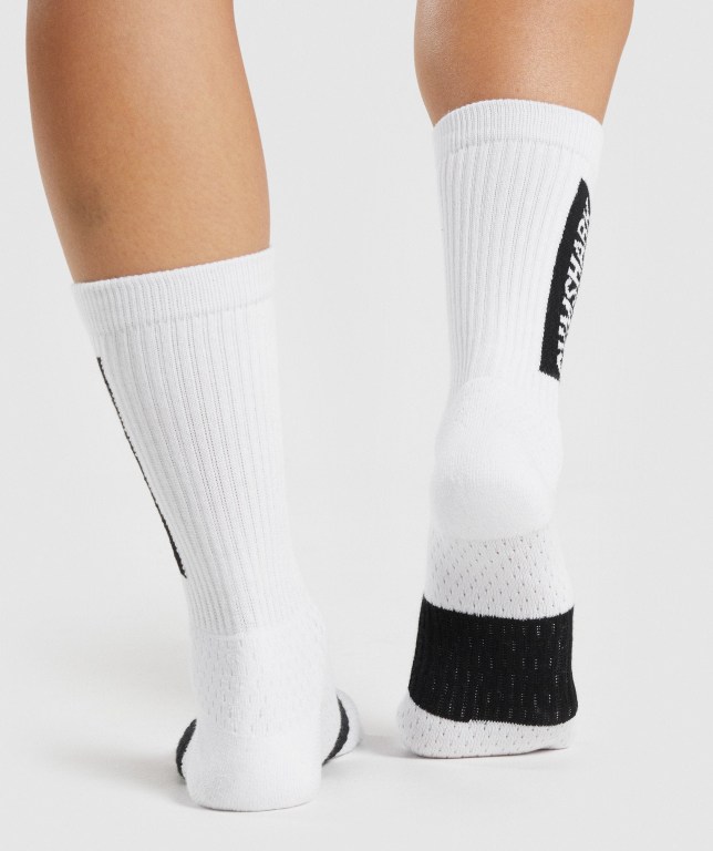 White Gymshark Premium (1pk) Men's Socks | US-13MWOYB