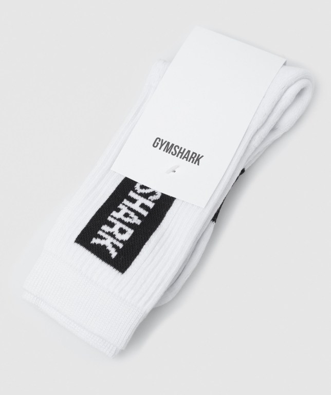 White Gymshark Premium (1pk) Men's Socks | US-13MWOYB