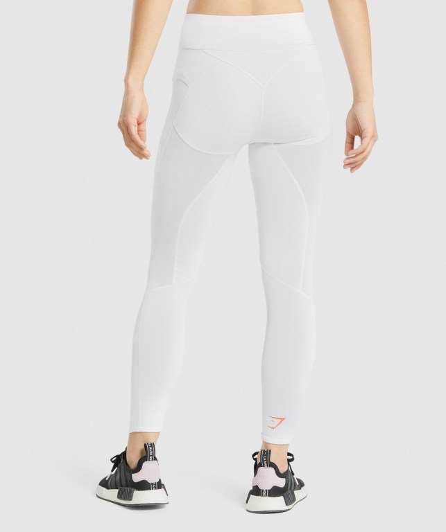 White Gymshark Pulse High Waisted Women's Leggings | US-75UHFCY