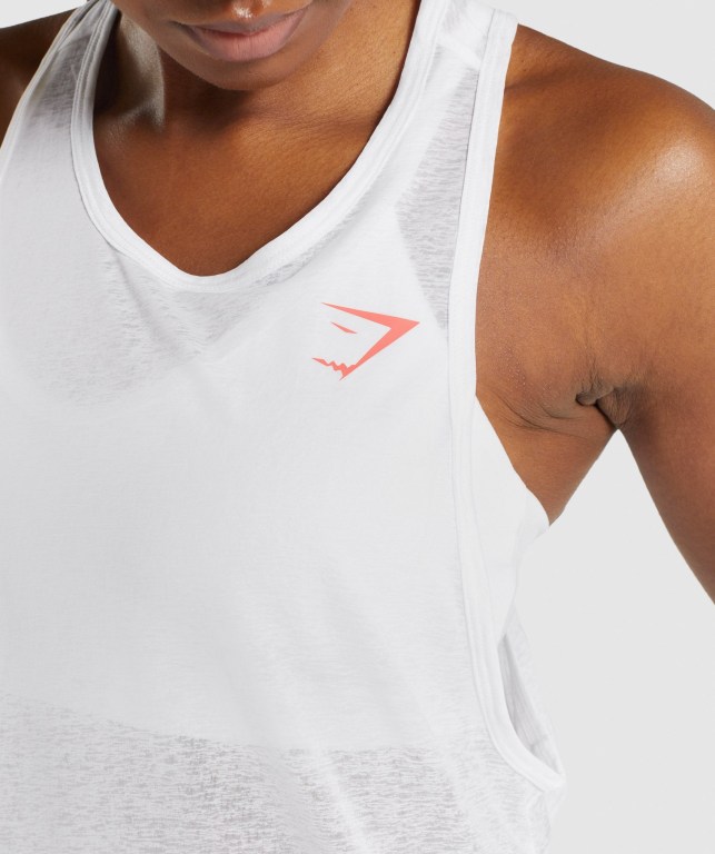 White Gymshark Pulse Lightweight Women's Tank Tops | US-48IVAMC