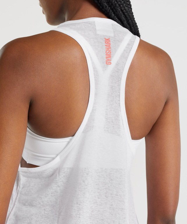 White Gymshark Pulse Lightweight Women's Tank Tops | US-48IVAMC