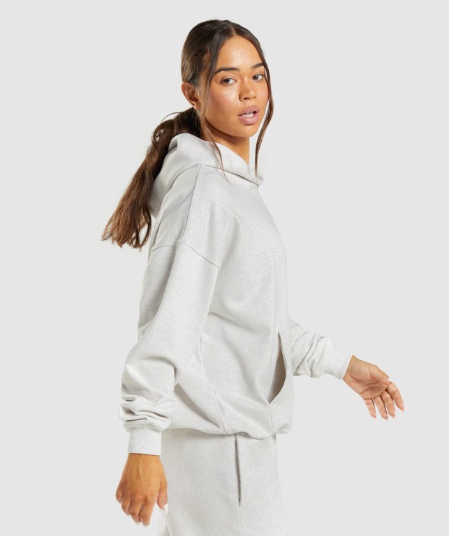 White Gymshark Rest Day Sweats Women's Hoodies | US-53PDCKR