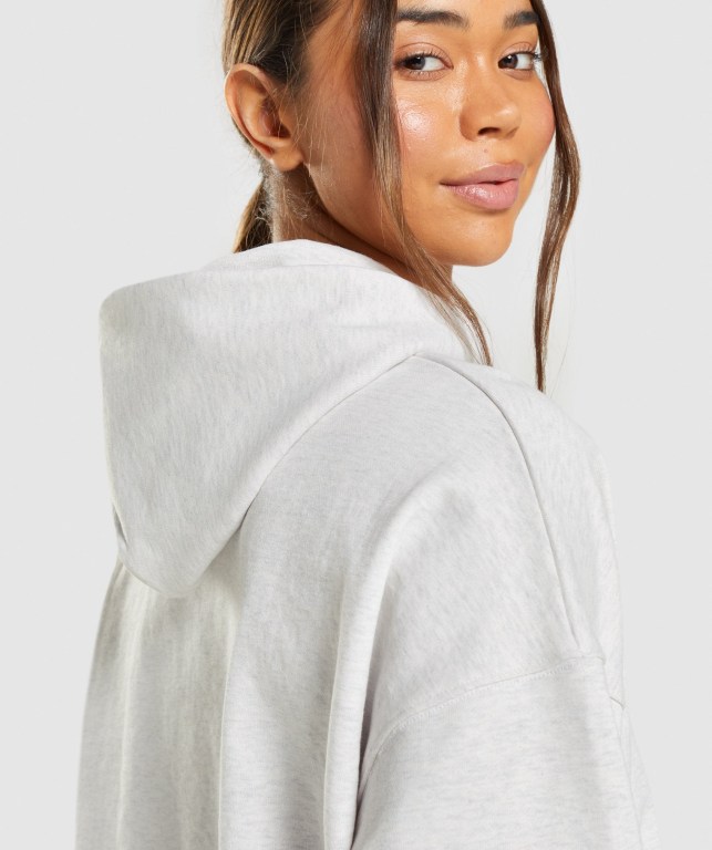 White Gymshark Rest Day Sweats Women's Hoodies | US-53PDCKR