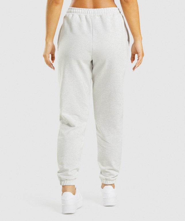 White Gymshark Rest Day Sweats Women's Joggers | US-24XWYID