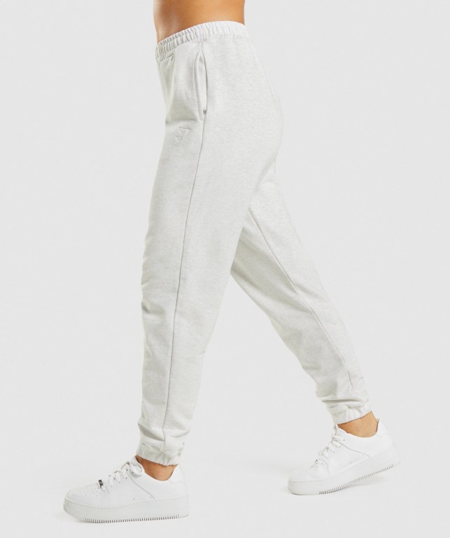 White Gymshark Rest Day Sweats Women's Joggers | US-24XWYID