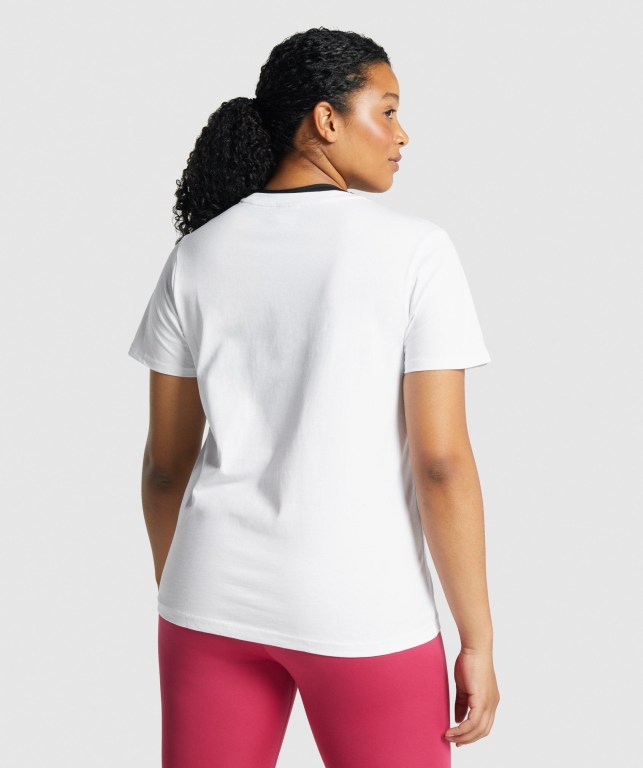 White Gymshark Training Basic Women's T Shirts | US-15LTVWC