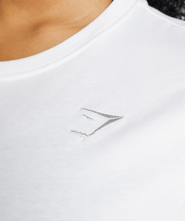 White Gymshark Training Basic Women's T Shirts | US-15LTVWC