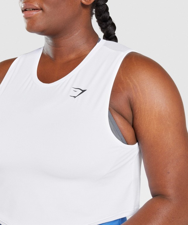 White Gymshark Training Crop Women's Tank Tops | US-49OUCLE